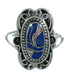 Southwest Genuine Sterling Silver Lapis Opal Ring Size 4-1/4 QX83279